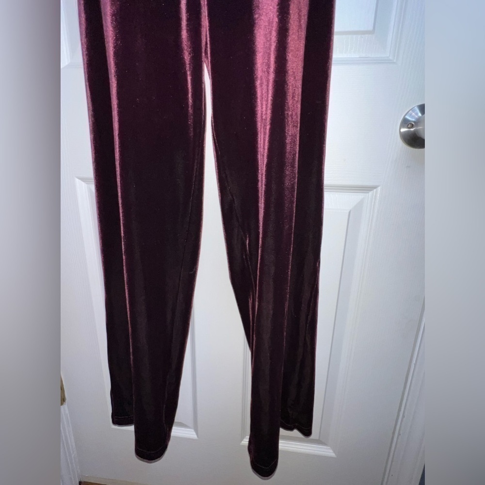 NWOT Gantos Women’s Small Purple Velour Flare Leg Dress Pant Pull On XS - Picture 8 of 14
